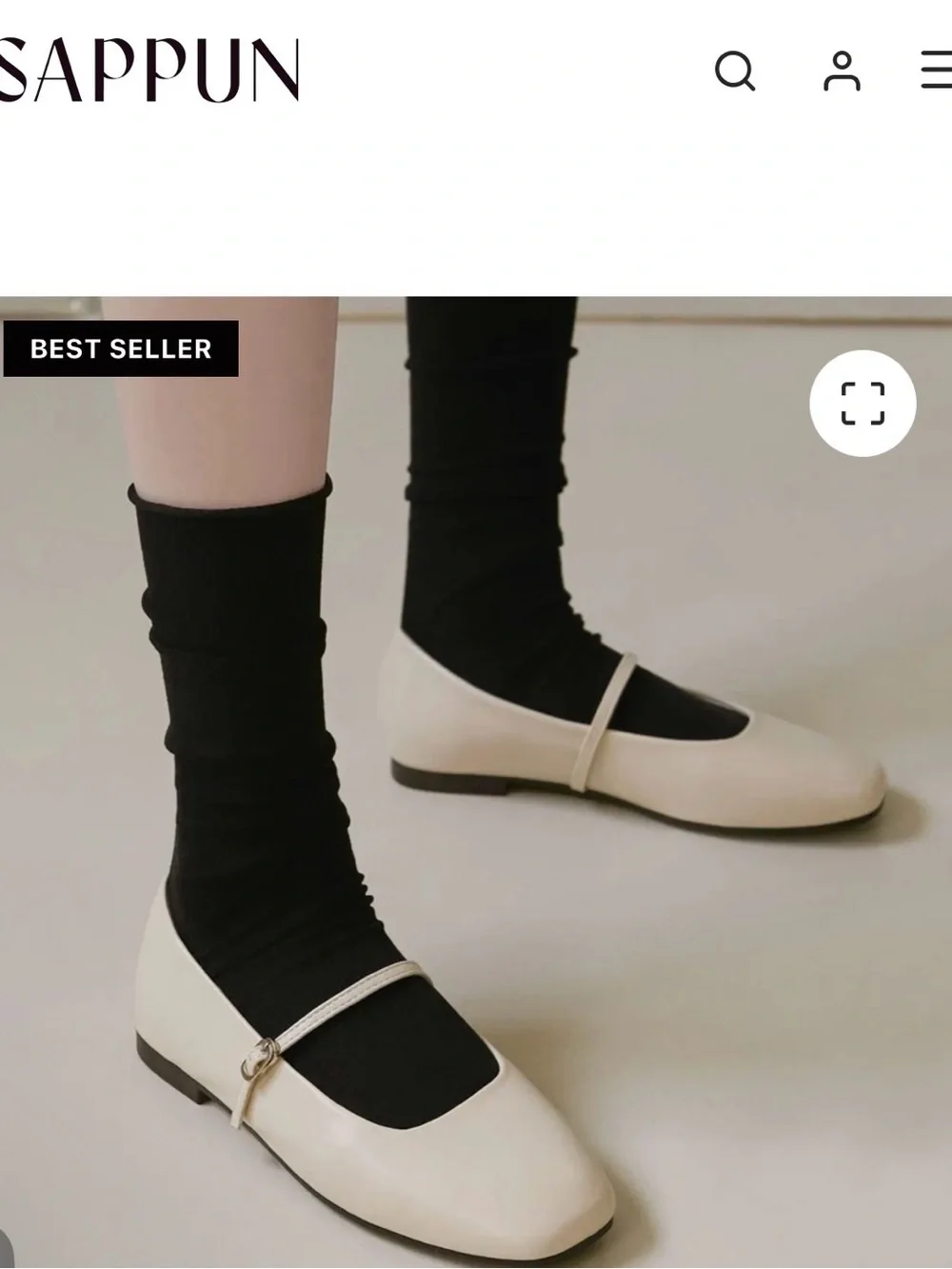 Nhibre Maryjane Flats (1cm) Cream Leather Mary Jane Flats